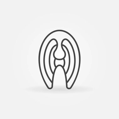 Kırmızı balık biftek doğrusal simgesi. Vektör Somon Balık dilim sembolü