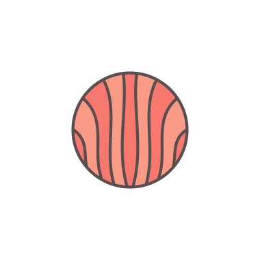 Dilim yuvarlak düz somon renkli vektör simge veya logosu