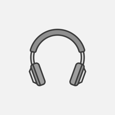 Gri kulaklık izole simgesi. Vektör kulaklık işareti kavramı