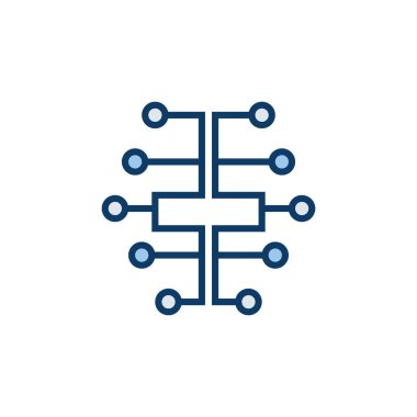 Dijital beyin Icon - vektör elektrik devresi beyin AI sembolü