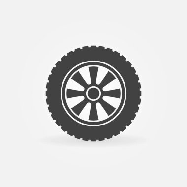 Araba tekerlek vektör simge veya tasarım öğesi