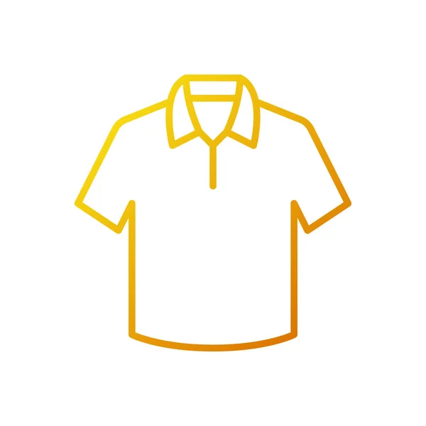 T-shirt vektor gul kontur ikon eller symbol — Stock vektor