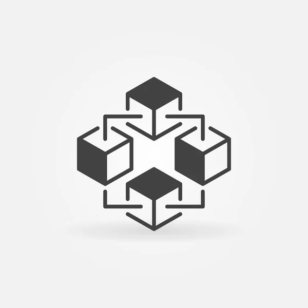 Blockchain technologie vector pictogram of ontwerp-element — Stockvector