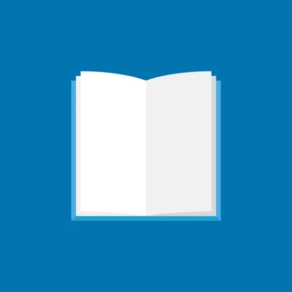 Εικονίδιο του ανοιχτού βιβλίου. Διάνυσμα επίπεδη βιβλίο με λευκές σελίδες σύμβολο — Διανυσματικό Αρχείο
