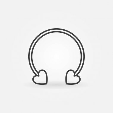 Kalp dairesel halter küpe simgesi - vektör simge piercing