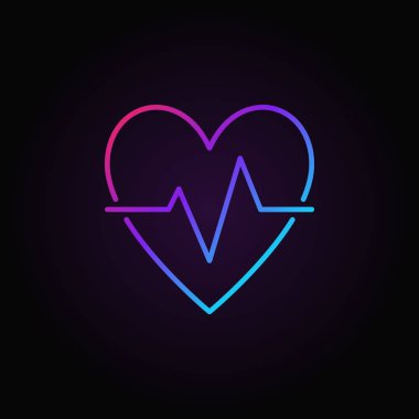 Renkli simge - vektör kalp atışı darbe çizgi işareti kalp atışını