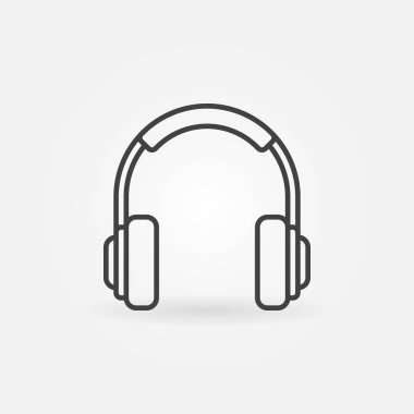 Kulaklıklar ince çizgi stili en az simge vektör 