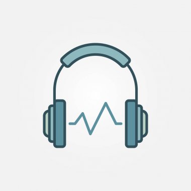 Kulaklık ses dalgası vektör simge veya simge ile