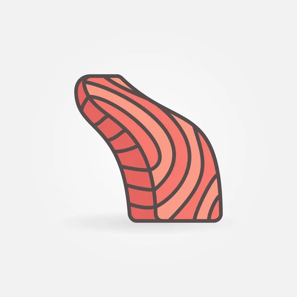 Balık fileto yaratıcı vektör simgesi. Somon Balık dilim düz işareti — Stok Vektör
