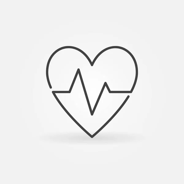 Heartbeat vector concept icon. Heart rate outline symbol — Stock Vector