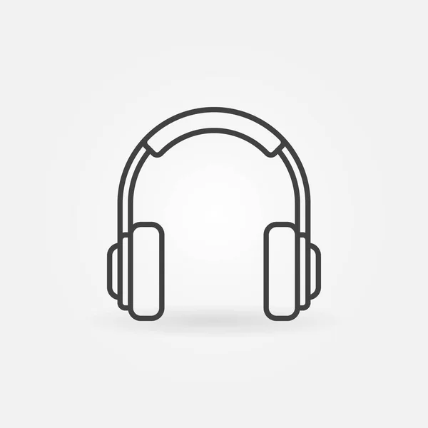 Słuchawki wektor minimalny ikony w stylu cienkich linii — Wektor stockowy