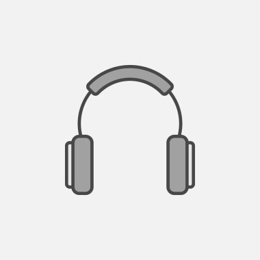 Kulaklık tek renkli vektör simge veya logosu öğesi
