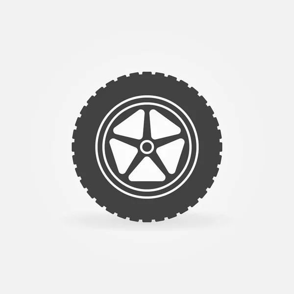 Vector auto wiel met band pictogram of logo element — Stockvector