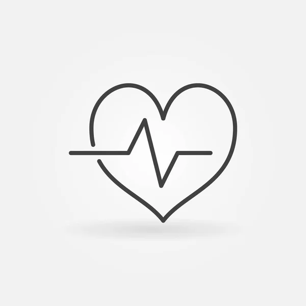 Cardiac cycle outline icon. Vector heartbeat line symbol — Stock Vector