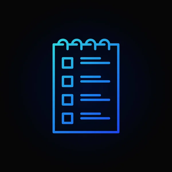 Checklist blue outline icon. Vector to do list concept sign — Stock Vector