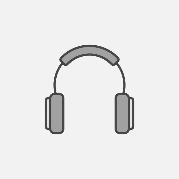 Headphones monochrome vector icon or logo element — Stock Vector