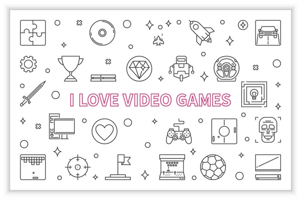 I Love Video Games — стоковый вектор