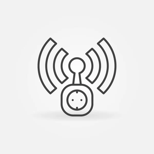 Wifiワイヤレススマートソケットベクトルコンセプトアイコン — ストックベクタ
