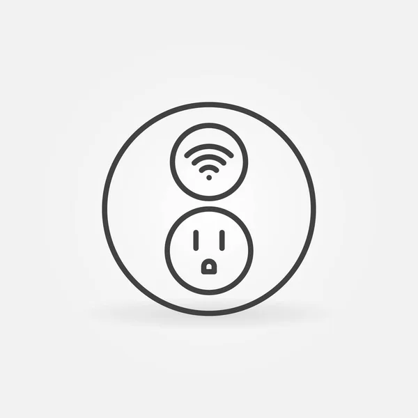 American Wifi Wireless Smart Socket vector outline icon — Stock Vector