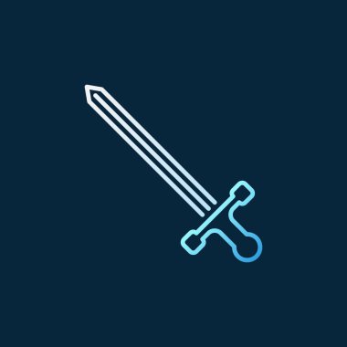 Kılıç vektörü konsepti Renkli dış hat simgesi veya işaret