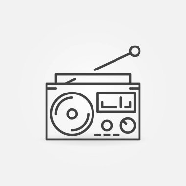 İnce çizgi biçiminde eski Radyo vektör konsepti simgesi