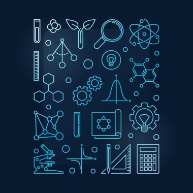 Koyu arkaplanda Vektör Kökü mavi çizim çizimi