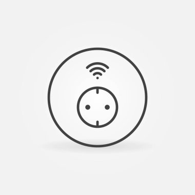 Wifi Kablosuz Akıllı Soket vektörü doğrusal simge veya logo