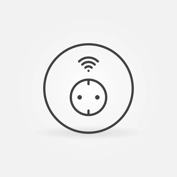 Wifi Kablosuz Akıllı Soket vektörü doğrusal simge veya logo — Stok Vektör
