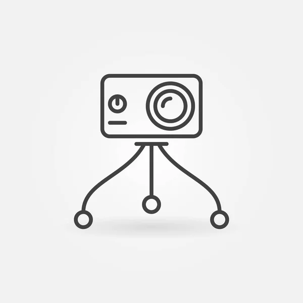 Camera on Tripod vector outline concept icon — Stock Vector