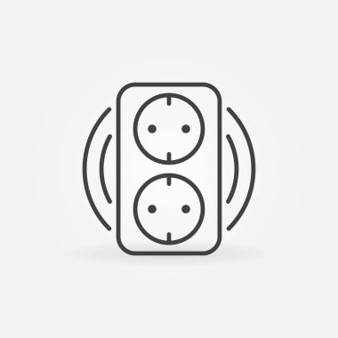Taslak biçiminde çift akıllı soket vektör konsepti simgesi
