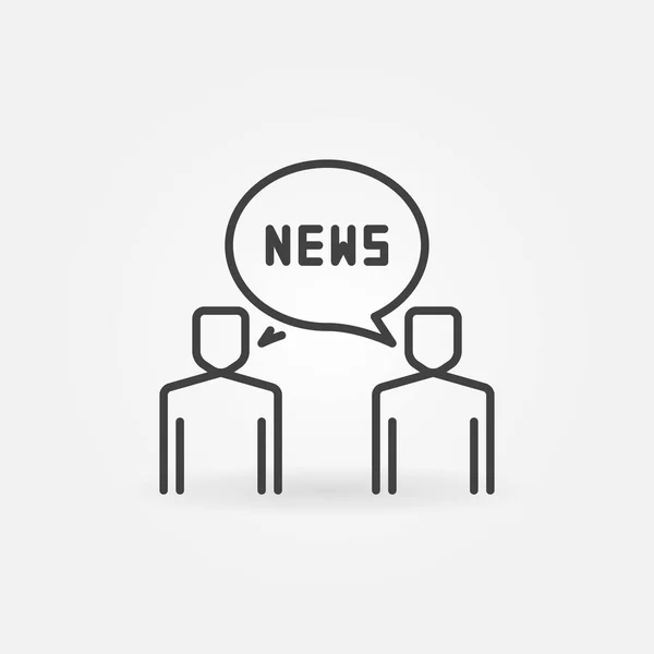 Two people and news vector concept icon in thin line style — 스톡 벡터