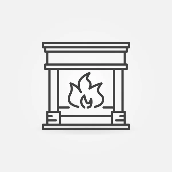 Fireplace vector concept outline icon or symbol — 스톡 벡터