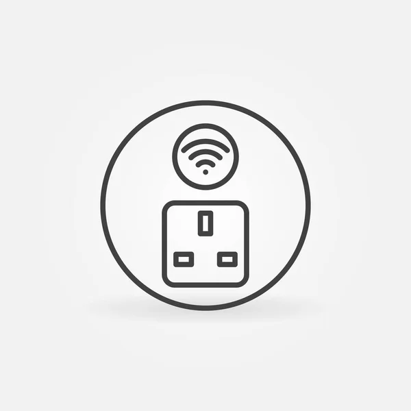 Wifi UK Smart Socket vector round concept outline icon — Stok Vektör