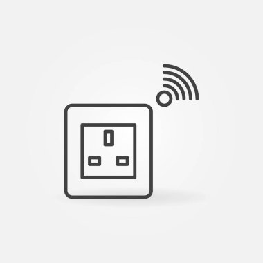 Akıllı Soket vektör ana hatları simgesi. Uk tipi