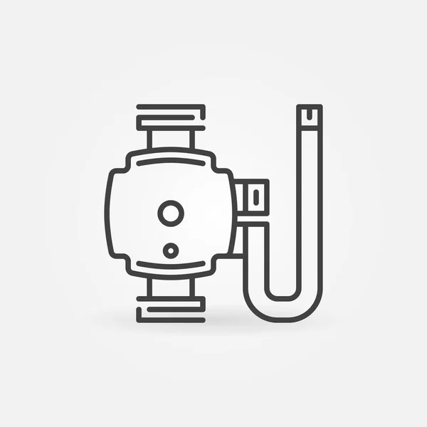 Icona del profilo del concetto di pompa di circolazione vettoriale — Vettoriale Stock