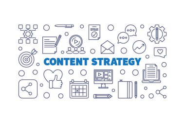 Content Strategy vector concept outline horizontal illustration