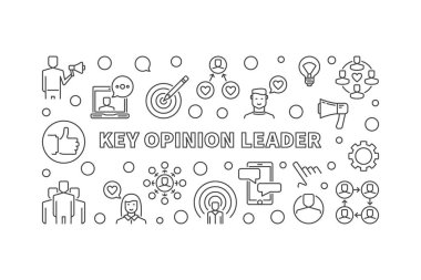 Key Opinion Leader linear banner. Vector KOL illustration