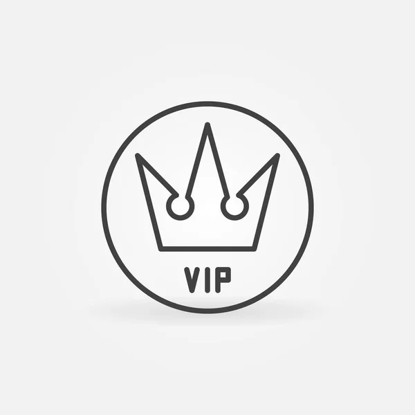 Corona VIP en círculo icono de contorno de vector — Vector de stock