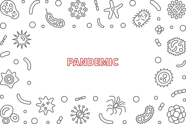 Pandemic vector concept minimal frame or illustration — Stock Vector