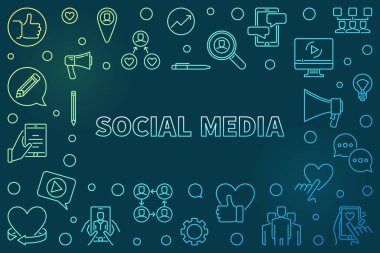 Sosyal Medya vektör kavramı Renkli çizim