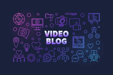 Video günlüğü vektör renklendirilmiş yatay resimleme