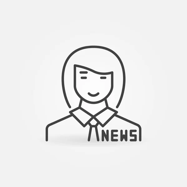 News anchor vector woman concept outline icon — 스톡 벡터