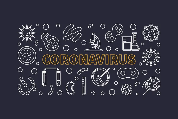 Illustrazione orizzontale del concetto di vettore Coronavirus — Vettoriale Stock