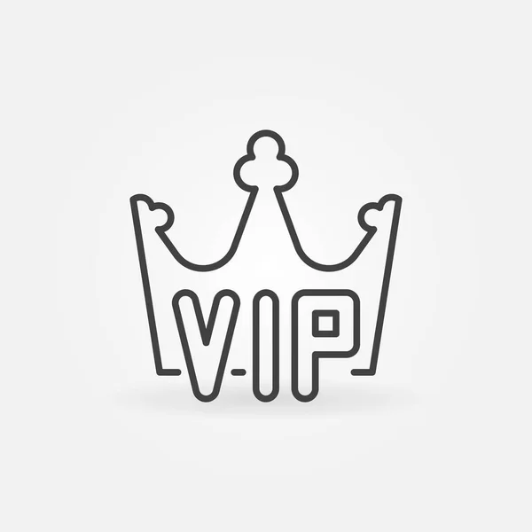 Corona VIP vector lineal icono o logotipo — Vector de stock