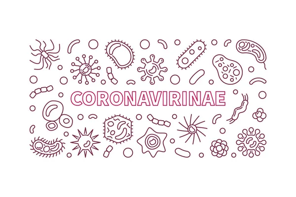 Coronavirinae矢量概念概述横向说明 — 图库矢量图片