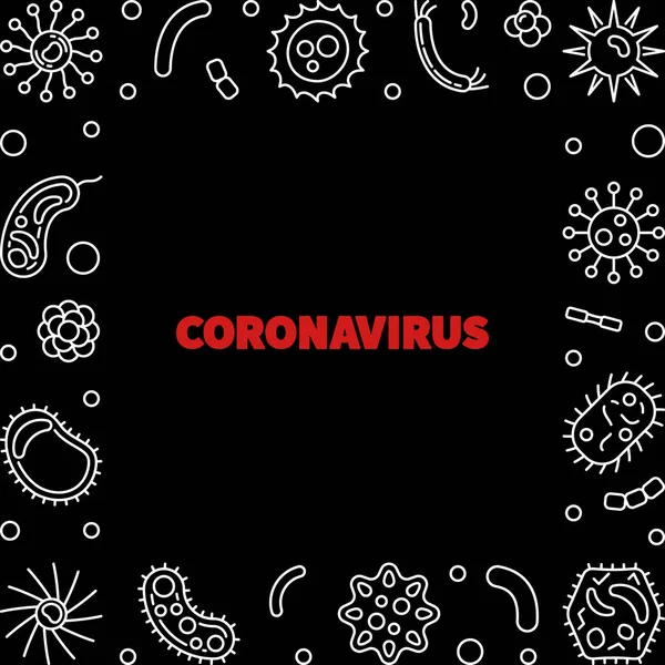 Vector Coronavirus virus concept frame or illustration — ストックベクタ