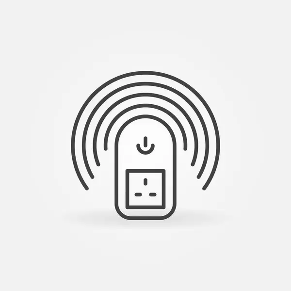 UK Wireless smart socket vector outline concept icon — ストックベクタ