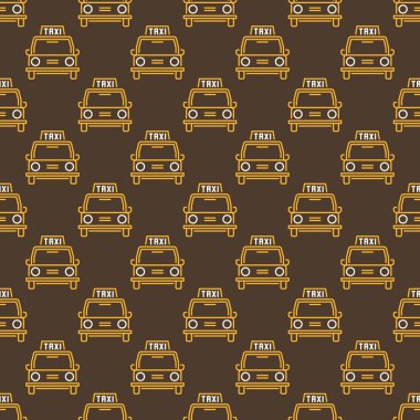Vektör Taksi eski araba ince çizgi biçiminde pürüzsüz desen