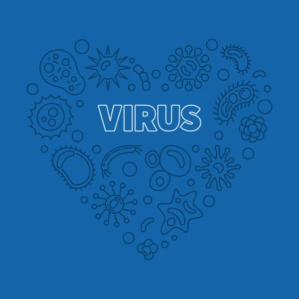 Vector Virus menguraikan konsep Bentuk hati ilustrasi - Stok Vektor