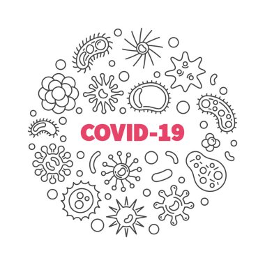 Vector COVID-19 round outline Novel Coronavirus illustration